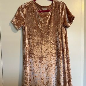 Blush Pink Velvet Shift Dress